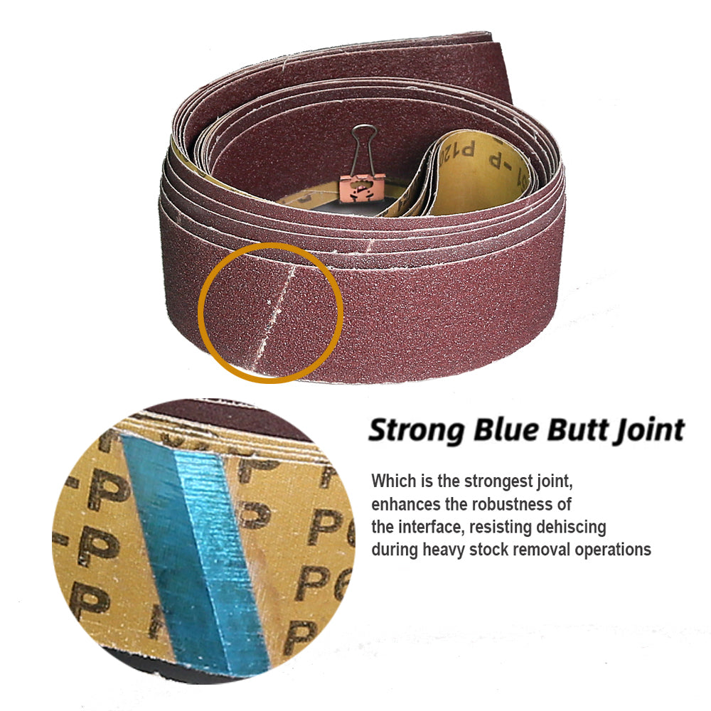 2x42 inch BORA5 Ceramic Abrasive Sanding Belts GXK51-P AO Grinding Bands for Steel Plastic Wood Polishing