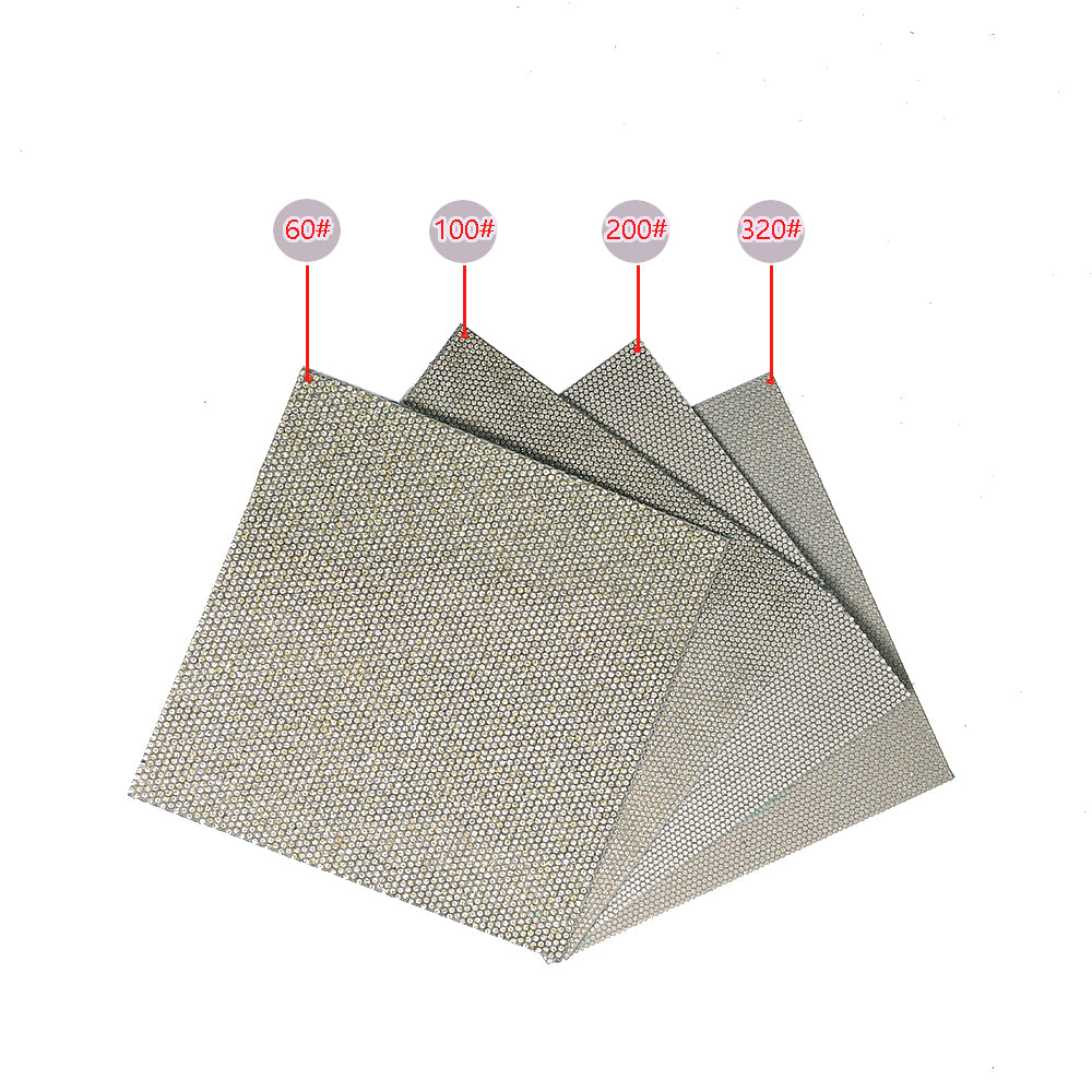 1 piece 4"x4" Electroplated Diamond Sanding Sheet P60 - P1200 Hand Polishing Sandpaper 100x100mm