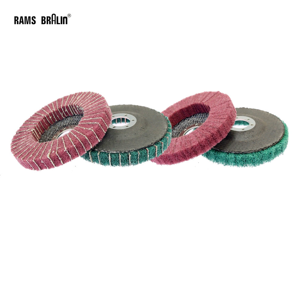 10 pcs 10 pieces 4"/4.5" Non-woven Fiber Flap Disc Lamellar Vertical Polishing Wheel Scouring Buffing Pad for angle grinders