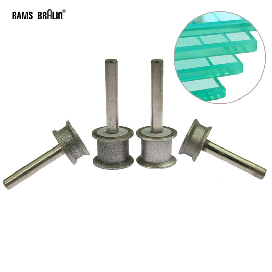 2 pieces Glass chamfering Abrasive Wheel 1/4 in. Shank Mounted Diamond Grinding Head for Ceramic Tile Stone Edging