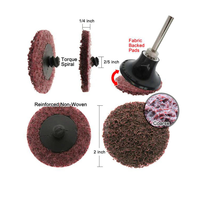 100 pcs 2"/3" Surface Conditioning Quick Change Sanding Discs Prep Pad Drill Air Grinder Rotary Tools