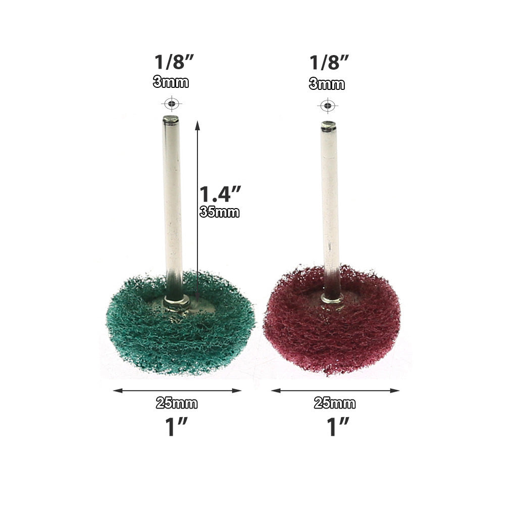 100 pcs 1/8" shank Mounted Mini Polishing Brush Grinding Wheel for Jade Jewelry Rings Mold Finish