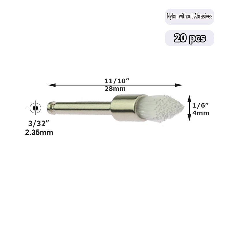 Mini Nylon Abrasive Polishing Brush 3/32" 2.35mm shank Dental Grinding Cleaning Material for Handpiece