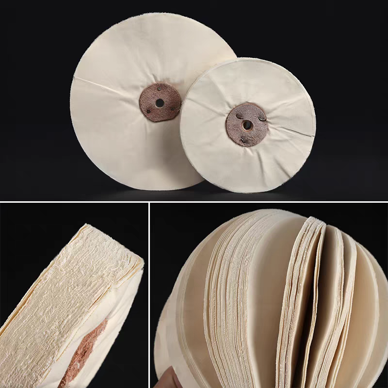 1 piece 4/5/6/8 inch Unstitched Floppy Final Polishing Mop Soft Loose 100 Leaf Fabric Buffing Wheel