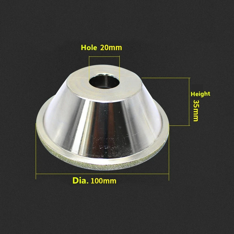 4"/100mm Diamond Grinding Abrasive Wheel P100 - P600 Bowl-shaped CNC Knife Carbide Metal Tungsten Steel Milling Cutter