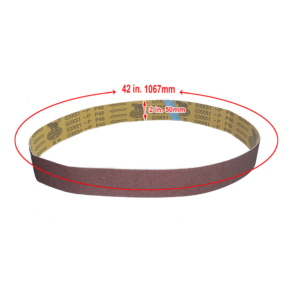2x42 inch BORA5 Ceramic Abrasive Sanding Belts GXK51-P AO Grinding Bands for Steel Plastic Wood Polishing