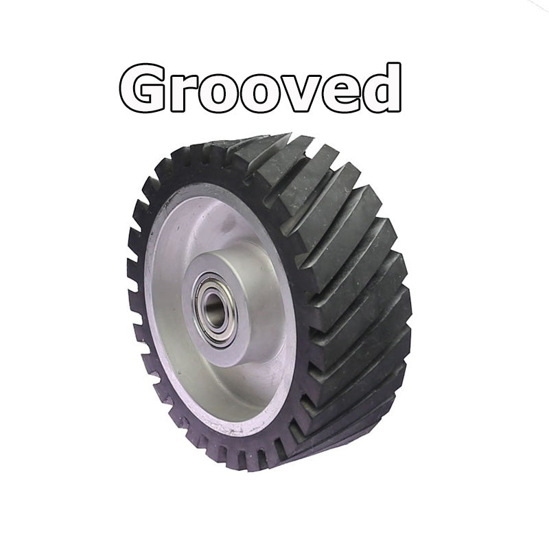 6x2 inch Grooved/Solid Rubber Contact wheel 150x50mm Belt Grinder Wheel Abrasive Belt Set