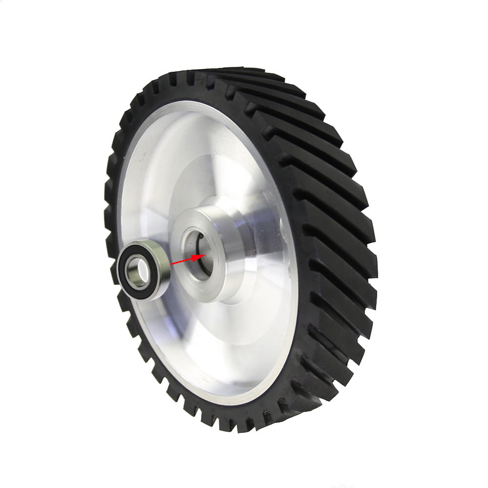 1 piece 250x50mm Belt Grinder Contact wheel 10x2 inch Grooved Rubber Wheel for Abrasive Sanding Belt