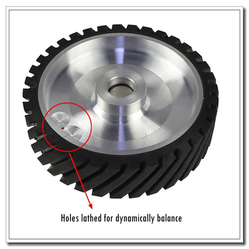 1 piece 250x50mm Belt Grinder Contact wheel 10x2 inch Grooved Rubber Wheel for Abrasive Sanding Belt