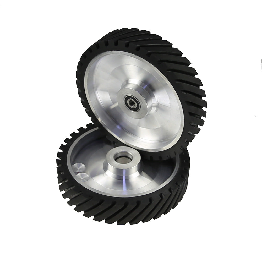 1 piece 250x50mm Belt Grinder Contact wheel 10x2 inch Grooved Rubber Wheel for Abrasive Sanding Belt