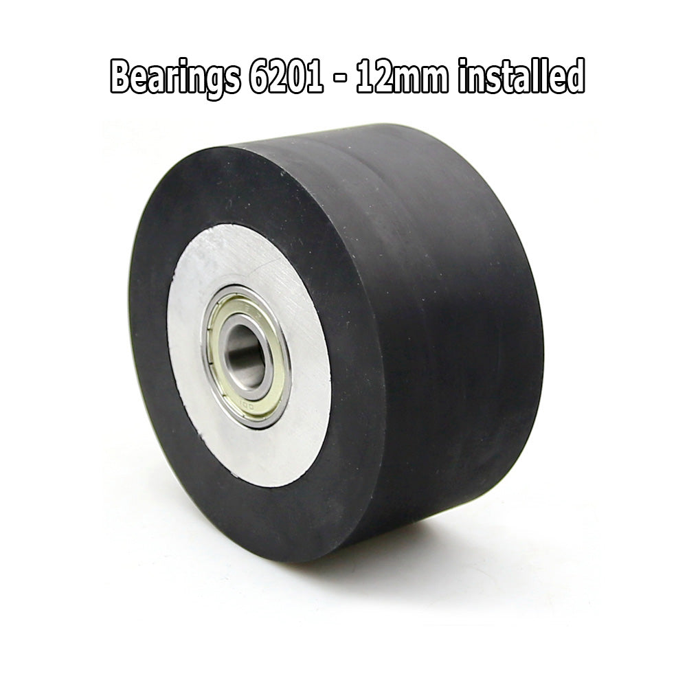 1 piece 100*50mm/60mm/70mm Smooth Surface Rubber Roll Belt Grinder Backstand Idler Contact Wheel 90A with Bearings Installed