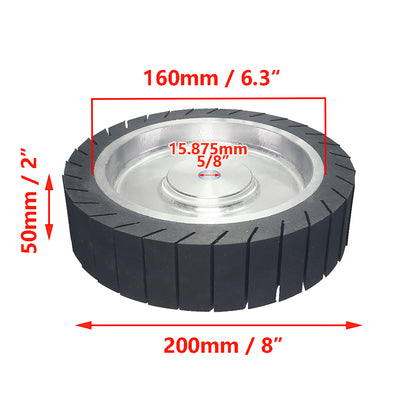 200x50mm Centrifugal Rubber Wheel 8" Expander Wheel for Sanding Belt on Grinder