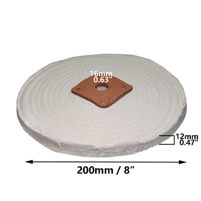 1 piece 8/10/12 inch Sewn Cotton Cloth Stitched Fabric Buffing Wheel for Stainless Steel Mirror Finish