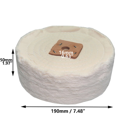 1 piece 6" / 8" Thicken Cotton Buffing Wheel Flannelette Lint Cloth Wheel for Metal Acrylic Stainless Steel Mirror Polishing
