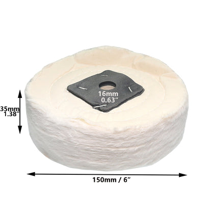 1 piece 6" / 8" Thicken Cotton Buffing Wheel Flannelette Lint Cloth Wheel for Metal Acrylic Stainless Steel Mirror Polishing