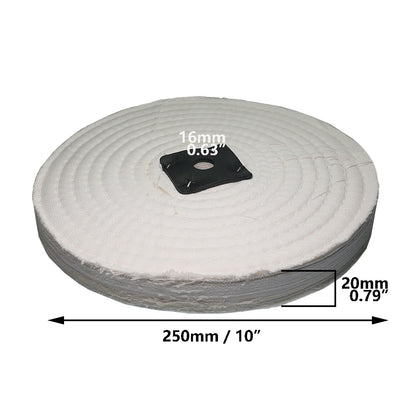 1 piece 8/10/12 inch Sewn Cotton Cloth Stitched Fabric Buffing Wheel for Stainless Steel Mirror Finish