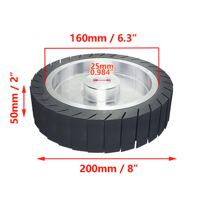 200x50mm Centrifugal Rubber Wheel 8" Expander Wheel for Sanding Belt on Grinder