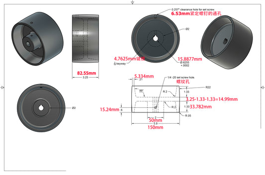 Customized Fully Aluminum Wheels Belt Grinder Drive Wheel Tracking Wheel Idler Wheel
