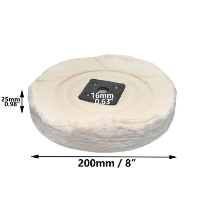 1 piece 6" / 8" Thicken Cotton Buffing Wheel Flannelette Lint Cloth Wheel for Metal Acrylic Stainless Steel Mirror Polishing