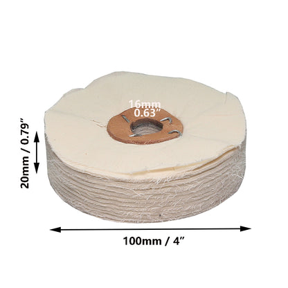 1 piece 4/5/6/8 inch Unstitched Floppy Final Polishing Mop Soft Loose 100 Leaf Fabric Buffing Wheel