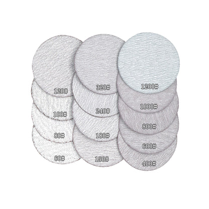 100 pcs 3"/75mm Dry Abrasive Sanding Disc P60 -P1000 Air Sander Tools for Wood Grinding Polishing