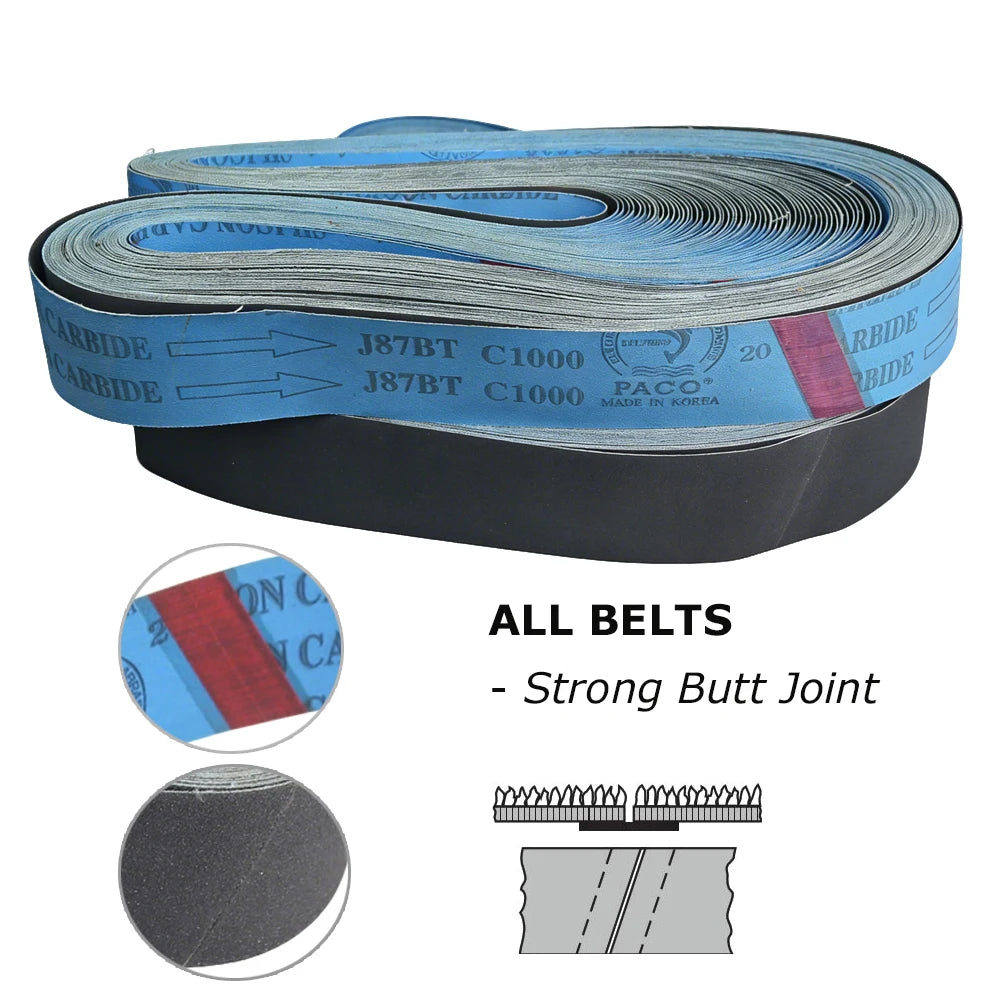 J87BT Silicon Carbide Sanding Belt Flexible Sandpaper Polishing Band for Copper Aluminum Jade Wood Crystal