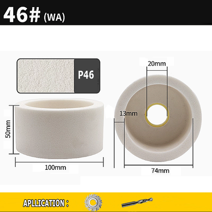 100x50x20mm Cup-Shaped Ceramic Abrasive Wheel Knife Steel Glass Metal Grinding Polishing Wheel