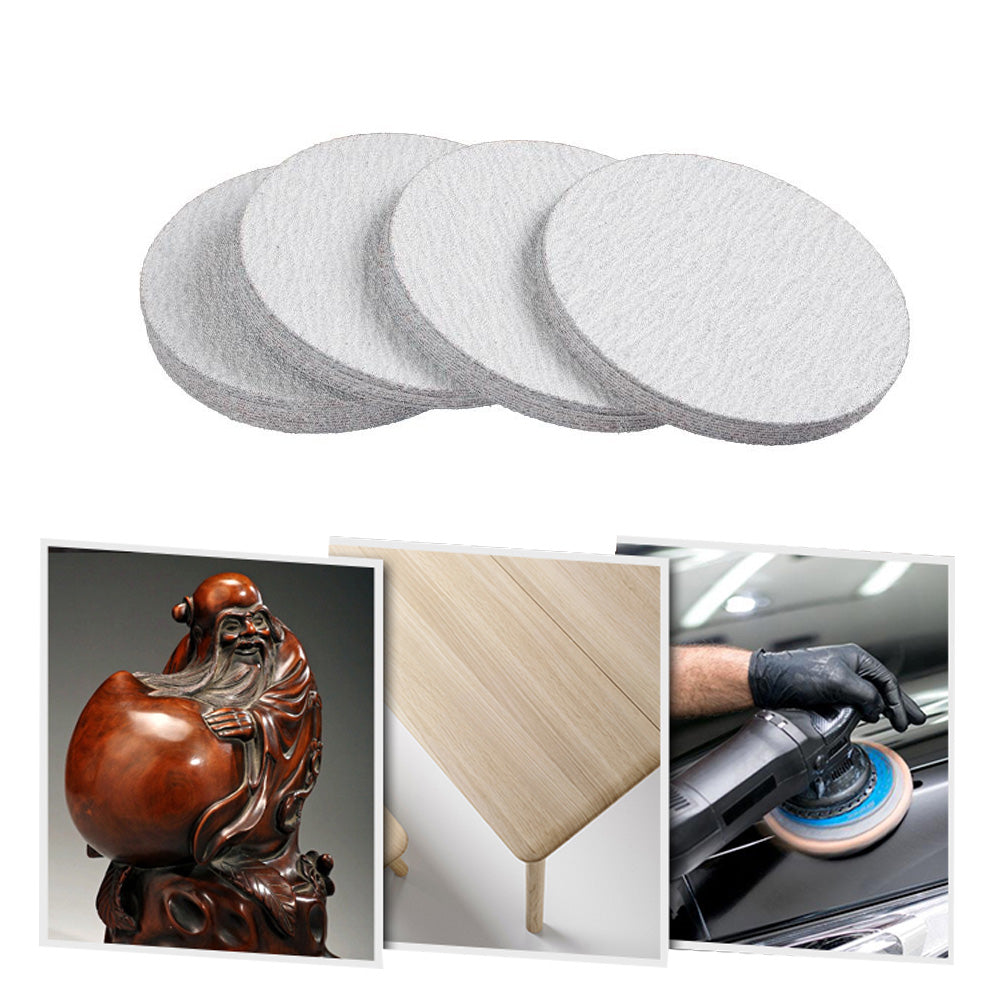 100 pcs 3"/75mm Dry Abrasive Sanding Disc P60 -P1000 Air Sander Tools for Wood Grinding Polishing