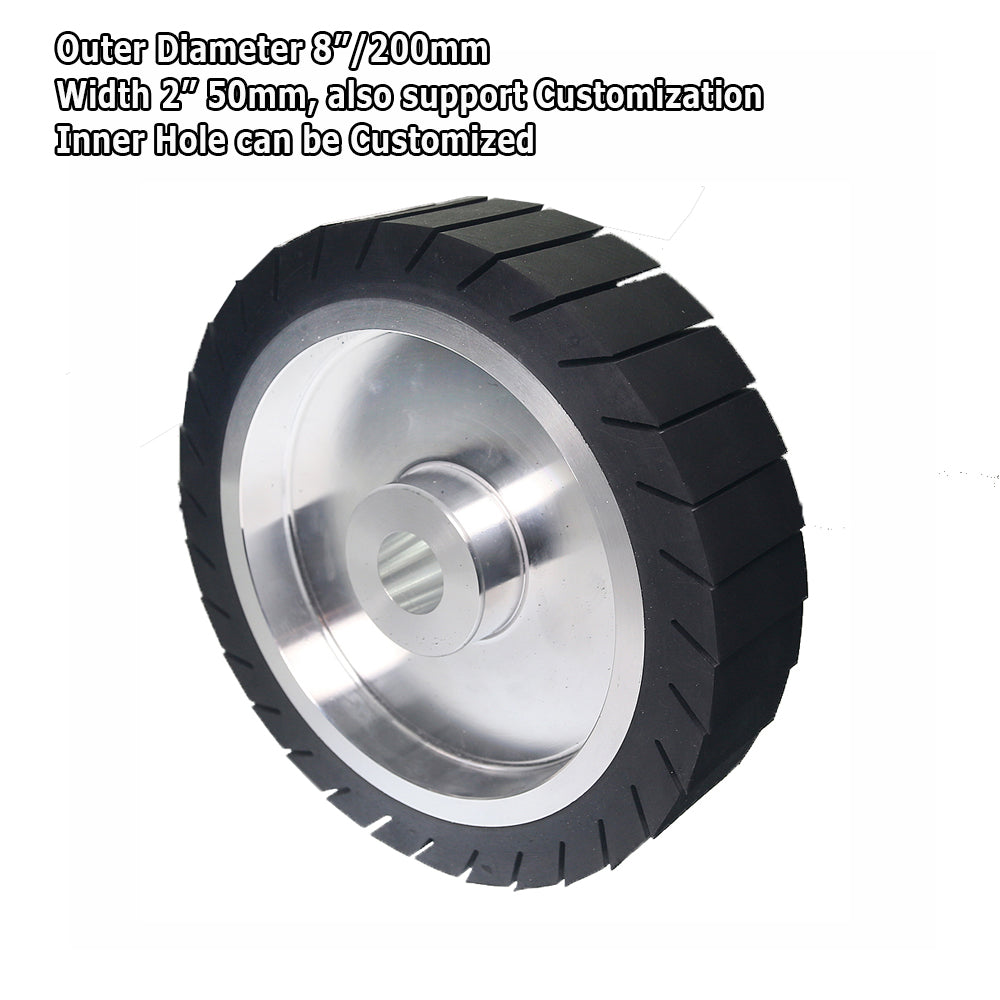 200x50mm Centrifugal Rubber Wheel 8" Expander Wheel for Sanding Belt on Grinder
