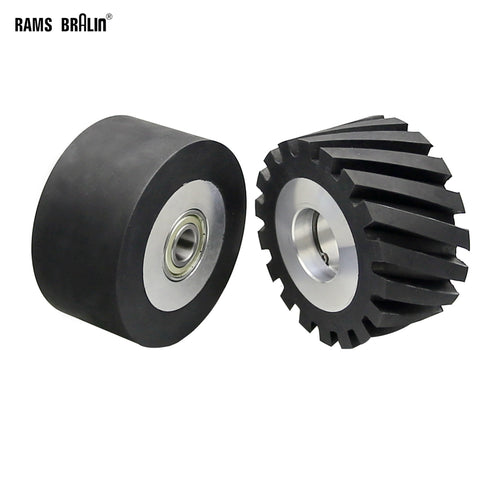 1 piece 100*50mm Solid / Grooved Rubber Contact Wheel Belt Grinder Part